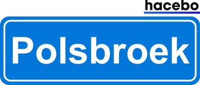 Hacebo - Plaatsnaam Sticker - 29x10 CM - Polsbroek sticker - Verkeersborden sticker - grappige cadeaus - Polsbroek