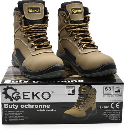 GEKO Nubuck veiligheidsschoenen - S3 klasse - antislip - maat 43 - zwart/grijs