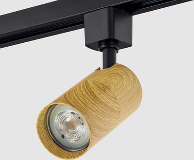 Modern 1-fase railsysteem 1,5 meter zwart met eiken houtlook - Loek