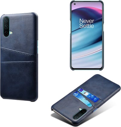 Back Cover met Opbergvakjes + PMMA Screenprotector voor OnePlus Nord CE 5G _ Blauw