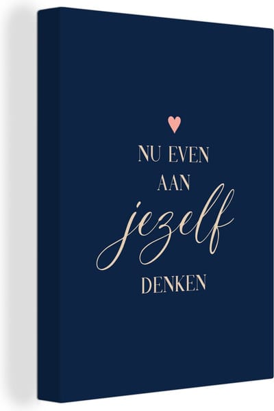 Canvas Schilderij Get well soon - Quotes - Hartjes - Denken - 30x40 cm - Wanddecoratie