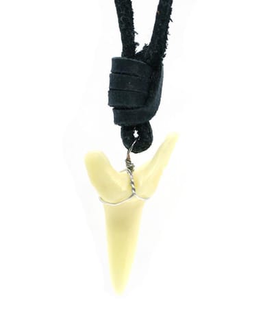 IbizaMen KIDS- Jongens ketting - leer veter - haaientand