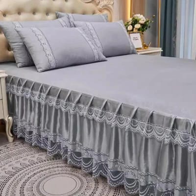 3-delige Set Nieuwe Kant Bedrok Hoezen Zomer Dubbel Stofdicht Bedsprei Enkel Stuk Antislip Ximengsi Beschermhoes 150x200cm 3pcs
