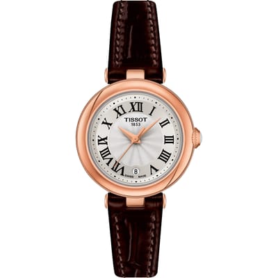 Montre Femme Tissot Bellissima, Cadran Blanc, Bracelet Cuir, T1260103601300 [Importation Officielle]