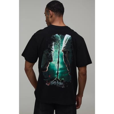 Oversized T-shirt Met Harry Potter Licentieprint | Black | Size Large