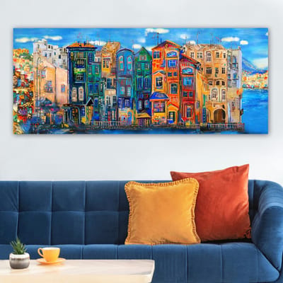 Asir - Decoratief schilderij op canvas - Veelkleurig - 100% canvas - 51 x 122 x 5 cm