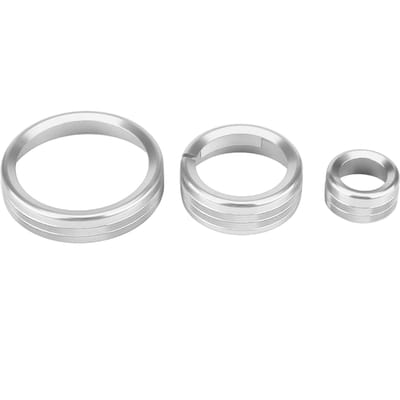 3 Pièces Cache Anneau de Bouton Multimédia de Commande Centrale de Voiture pour Alfa Romeo Giulia Stelvio(argent) argenté