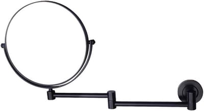 Wand Make-up Spiegel - Vergrotende Spiegel - Precisie Verzorging - 360 Graden Draaibaar - 8 Inch Rond - Zwart