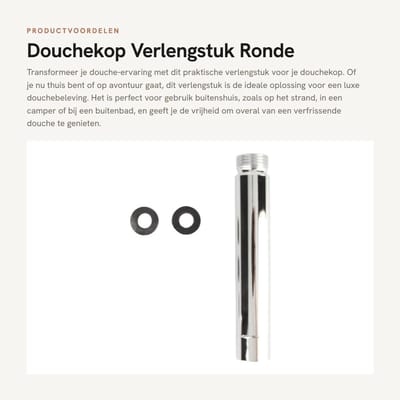 Dailygoods - Douchekop Verlengstuk - Ronde Douche-uitbreidingsbuis - Roestvrij staal - Chroom - Badkameraccessoire - Comfortabel gebruik - Geschikt vo...