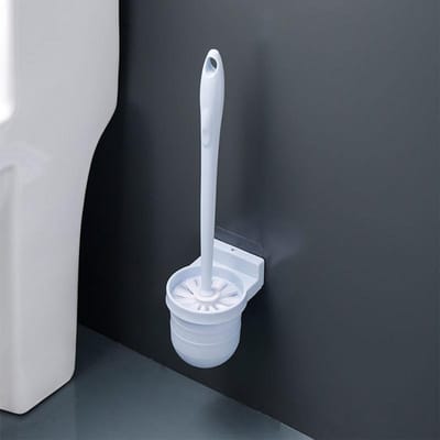 Ensemble Brosse de Nettoyage WC Classique Couleur Unie Fixation Murale Nettoyage Brosse WC Fixation Murale Sans Perçage Articles Ménagers Créatifs Pour Enlever les Taches 1pc