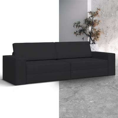 Slaapbank - Uitklapbaar - Slaapstoel - Logeerbed - Zetelbed - Slaapfauteuil - Vouwbed - 2 persoons - Zeer comfortabel - Zwart
