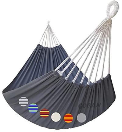 XXL Hangmat voor Buiten 220 x 150 cm - Dubbele Katoenen Hangmat met Draagvermogen van 300 kg voor Tuin, Balkon en Kamperen