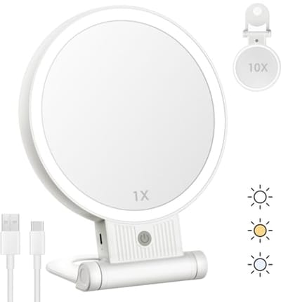 Verlichte Make-up Spiegel met 1X en 10X Vergroting - Oplaadbare LED Spiegel
