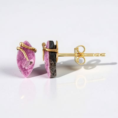 Cavill - Zilveren Oorbellen - 925 Sterling Zilver Verguld - 2,5 ct Cobalt Calciet - Marquise Slijpsel - Stijlvol & Elegant - Handgemaakt