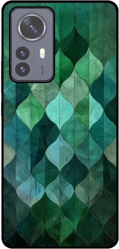 Smartphonica Telefoonhoesje Geschikt voor Xiaomi 12 Pro met groene bladeren opdruk - TPU backcover case green leafs design geschikt voor Xiaomi 12 Pro