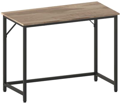Eettafel salontafel computertafel werktafel stevige metalen frame stijlvol modern minimalistisch ontwerp eenvoudig te monteren geschikt voor eetkamer studeerkamer en kantoor 50 x 100 x 75 cm naturel+zwart