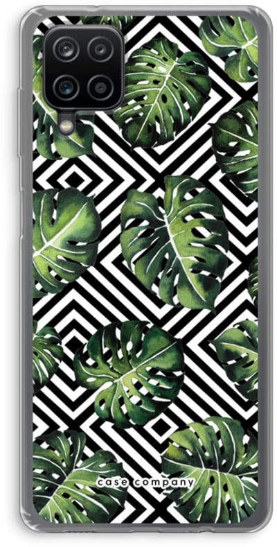 Case Company® - Hoesje geschikt voor Samsung Galaxy A12 hoesje - Geometrische jungle - Soft Cover Telefoonhoesje - Bescherming aan alle Kanten en Schermrand