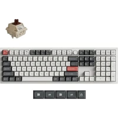 Keychron Q6 Ultra - Mechanisch Toetsenbord - Draadloos - US Qwerty - 100% - Bruine Switch - Wit