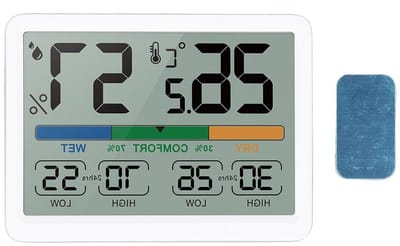 Thermometer Hygrometer - Binnenmeter Meetmeter - Real-time Monitoring - Groot LCD Scherm - 10 x 8 x 3 cm - Wit
