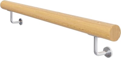 Houten Handrail - Antislip Grepen - Veiligheid Binnen - Eenvoudige Montage - 48 x 7 cm - Houtkleur