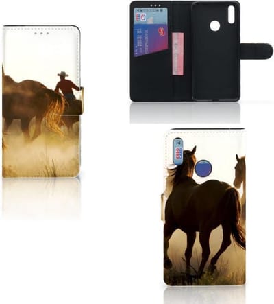 Boekhoesje voor Huawei Y7 (2019) Telefoonhoesje met Pasjes Design Cowboy