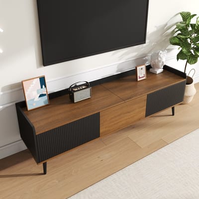 MODENUIT Tv-meubel - Driedeurs Kast Met Opbergruimte - Voor Woonkamer - MDF En Spaanplaat - 160x39x49,5 Cm