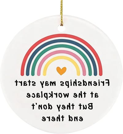 Acryl Ornament met Regenboogontwerp en Inspirerende Quote, Perfect als Afscheidsgift voor Collega's bij een Nieuwe Baan of Pensioen