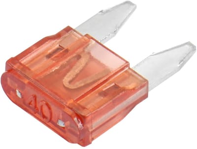 Byshayne - Mini Blade Fuse - 40A - Betrouwbare bescherming - Amber - Vervangingsfuses - Geschikt voor auto en vrachtwagen - 50 stuks