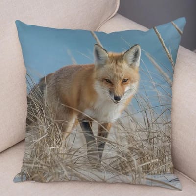 Schattig Wild Fox Kussensloop Kantoor Woonkamer Auto Ornamenten Home Kussensloop 50x50cm