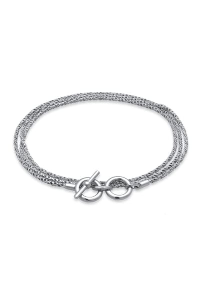 KUZZOI - Armband - Heren T-Bone Massief Robuust Geoxideerd Koord Ketting in 925 Sterling Zilver - Heren