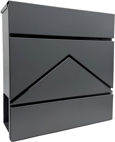 Brievenbus - 37x37x11 cm - met krantenvak - antraciet