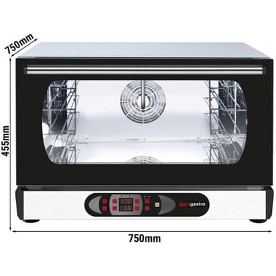 GGM Gastro Heißluftofen KOMPAKT mit Dampffunktion - Digital - 3x GN 1/1 oder EN 600x400 Zilver / Zwart