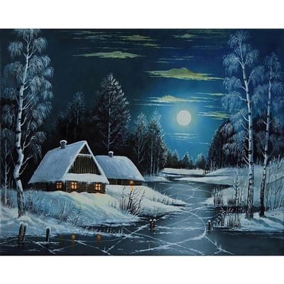 Peinture diamant 5D à faire soi-même, paysage enneigé, broderie, point de croix, strass, mosaïque, décoration d'intérieur 20X30CM gray