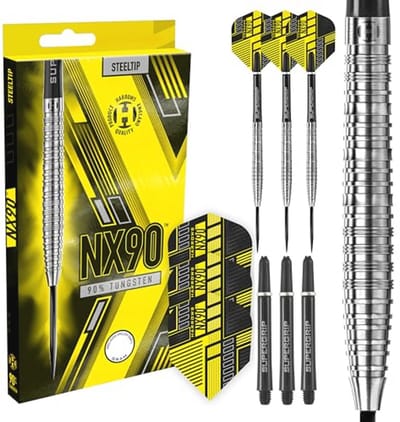 90% Tungsten Steel Tip Darts Set voor Professioneel Gebruik - Inclusief Supergrip Midi Shafts en Micron Vluchten
