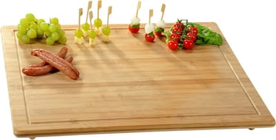 XXL FSC® Houten Snijplank / Afdekplaat bamboe hout, Met Saprand | Snij Plank | Kookplaat Afdekplaat | Afm. 56 x 50 x 4 Cm