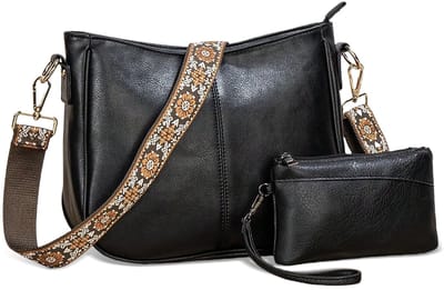 Dailygoods - Schoudertas voor dames, schoudertas van PU-leer, met verstelbare en afneembare gekleurde schouderriem, voor winkelen, werk, reizen