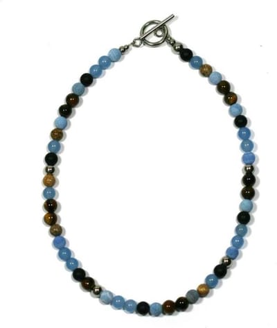 Kinderketting edelsteen 6mm mn271 - IbizaMen KIDS lengte 36cm