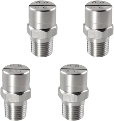 Hogedrukreiniger Mondstukken - Sproeiers Set - Krachtig Reinigen - Roestvrij Staal - 4 Stuks - Zilverkleurig