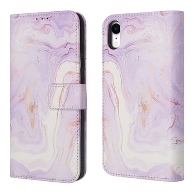 imoshion Hoesje - Geschikt voor Apple iPhone XR - Design Bookcase smartphone - Purple Marble