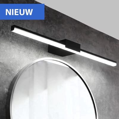 Spiegel Verlichting Led - Spiegellamp - Badkamer - Badkamer Verlichting - Zwart - 55 cm