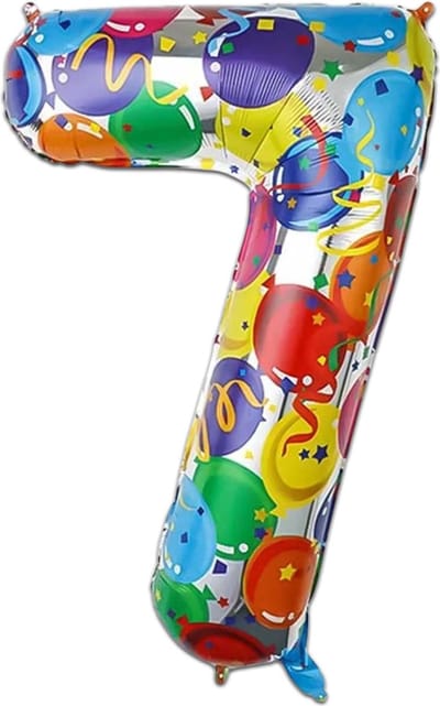 LUQ - Cijfer Ballonnen - Cijfer Ballon 7 Jaar Balloon XL Groot - Helium Verjaardag Versiering Feestversiering Folieballon