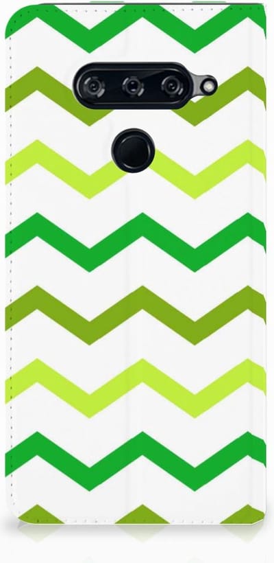 LG V40 Thinq Hoesje met Magneet Zigzag Groen