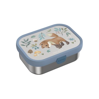 Mepal RVS bento lunchbox Campus - 750 ml - Broodtrommel met vakjes voor kinderen - Geschikt voor 4 boterhammen - Lunchbox RVS - Forest Friends
