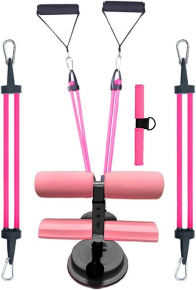 Situps Hulp - Buikspier Trainer - Thuis Fitness - Verstelbare Intensiteit - 23 x 20 cm - Roze