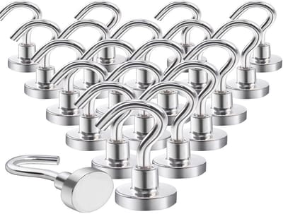 Super sterke magnetische ophanghaakjes - 20 stuks - Ophanghaken - Magneet haakjes - Haak magneten - Sterke magneetjes - Magneethaken - stansvrij