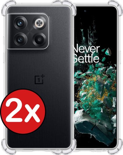 Hoesje - 2 Stuks - Geschikt voor OnePlus 10T - Sterk & Shockproof - Back Cover - Siliconen Case - Telefoon Hoes Shock Proof - Telefoonhoes - Transparant