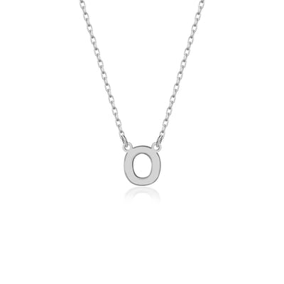 Letterketting O Initial Ketting Zilver (925 sterling) Trendy Minimalistisch Combi Bedel Zilverkleurig Dames Meisje | Cadeau Voor Vrouw