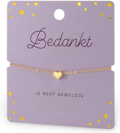 Armband - Hartje - Bedankt - cadeautje