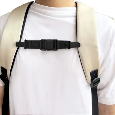 Verstelbare Borstband Voor De Rugzak I Borstriem Schoudertas I Met Snelsluiting I Quick Release I Voor Backpacken, Kamperen etc. I Zwart