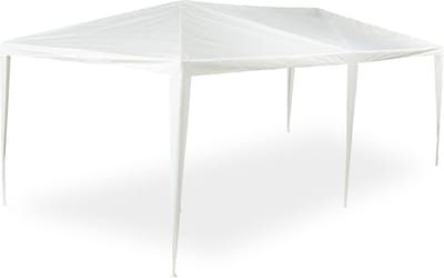 Partytent 25x3x6m PE en staal waterdicht & scheurvast wit - Inclusief steeksysteem